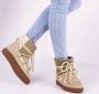 INUIKII Enkellaarsjes Dames Outdoor Snowboots Damesschoenen Suède Patchwork Sneaker Beige combi - Thumbnail 4