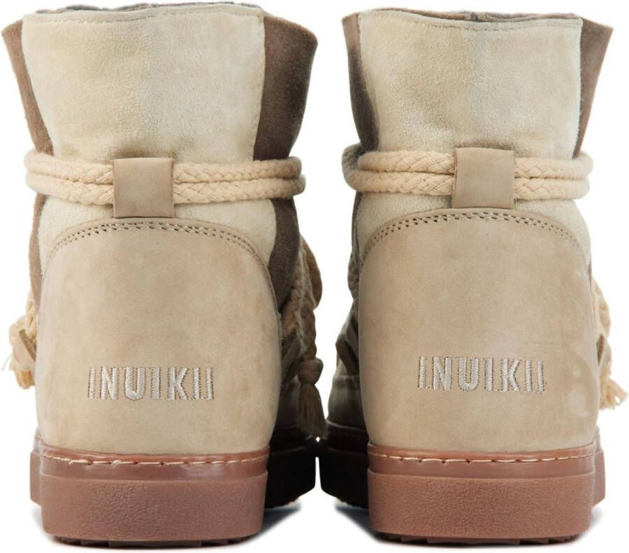 INUIKII Enkellaarsjes Dames Outdoor Snowboots Damesschoenen Suède Patchwork Sneaker Beige combi