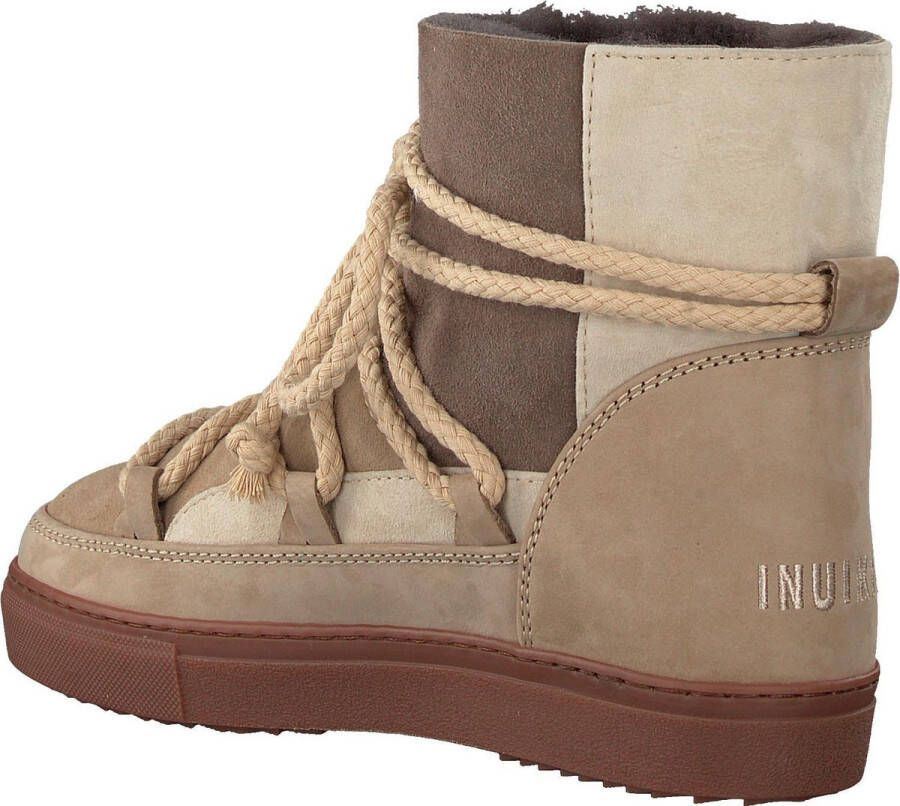 INUIKII Enkellaarsjes Dames Outdoor Snowboots Damesschoenen Suède Patchwork Sneaker Beige combi