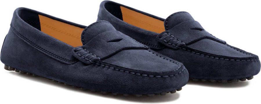 Isabel Bernard Vendôme Dames Mocassins Leer;Suède Blauw