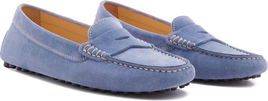 Isabel Bernard Vendôme Dames Mocassins Leer;Suède Blauw