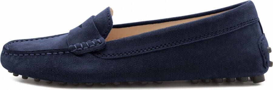 Isabel Bernard Vendôme Dames Mocassins Leer;Suède Blauw