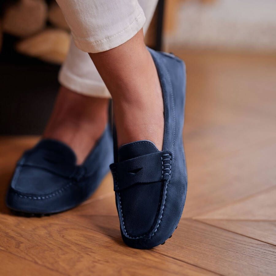 Isabel Bernard Vendôme Dames Mocassins Leer;Suède Blauw