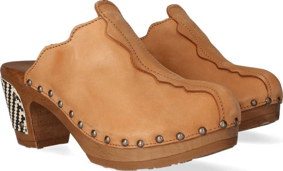 Jan Jansen Knock On Wood Dames Clogs Cuoio Bruin Nubuck JJ27.cuoio - Foto 3