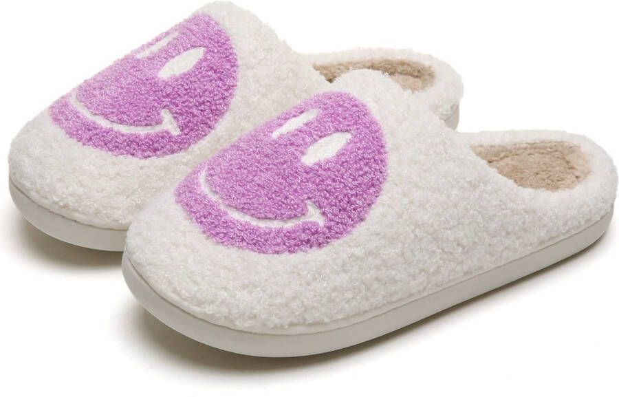 JAXY Smiley Slippers Smiley Pantoffels Smiley Sloffen Pantoffels Dames en Heren Sloffen Dames en Heren Wit