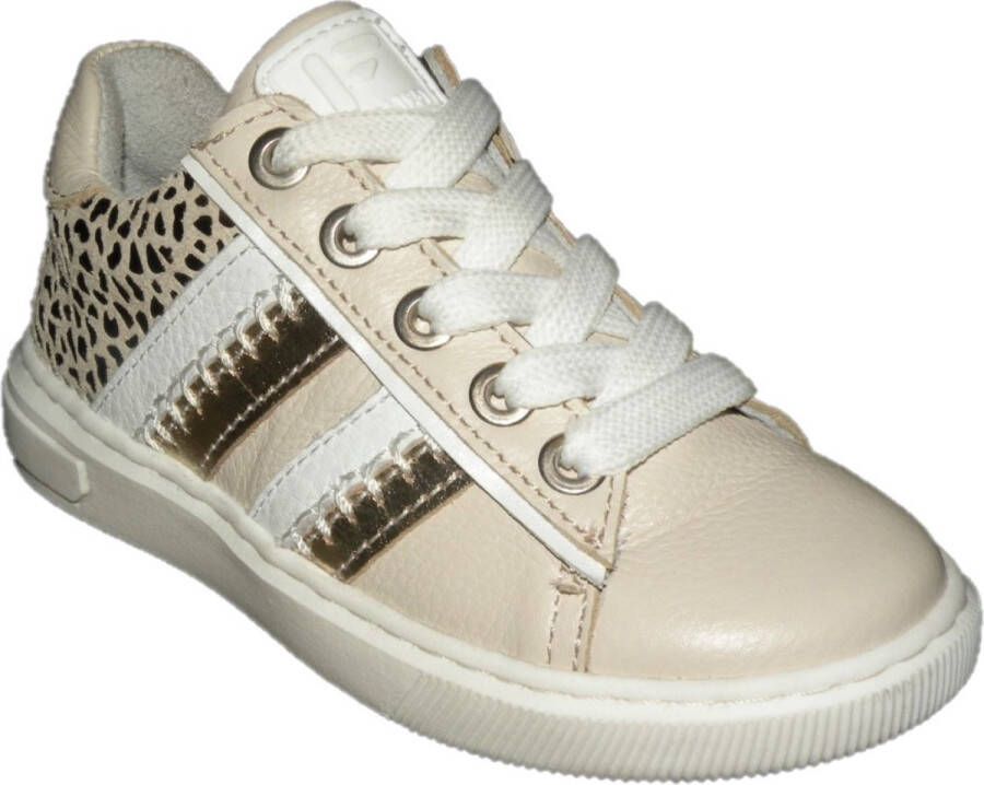 Jochie & Freaks Steffie Lage sneakers Leren Sneaker Meisjes Kids Beige