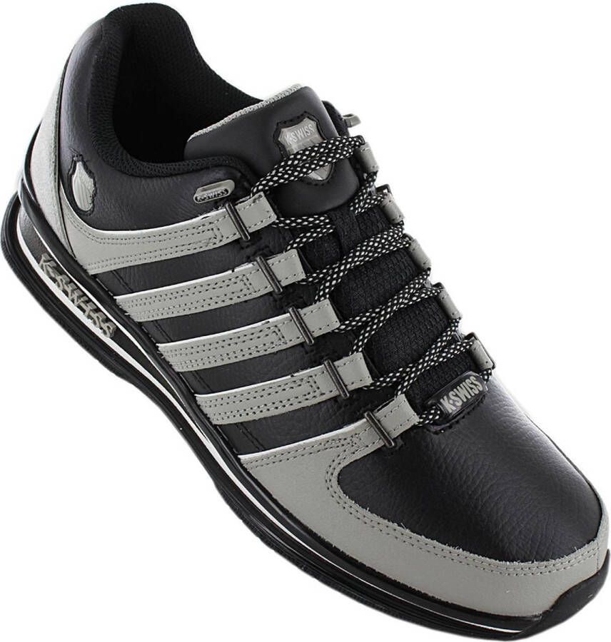 K-Swiss Rinzler Leather Heren Sneakers Schoenen Leer Zwart-Grijs 01235-079-M - Foto 4