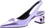 Karl Lagerfeld Peep Toe Peep Heel Purple - Thumbnail 4