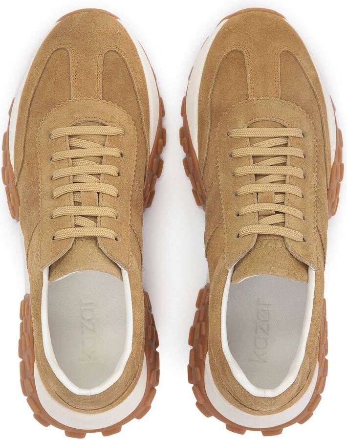 Kazar Aantrekkelijke Suède Sneakers met Verhoogde Zool Beige Heren - Foto 5