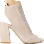 Kazar Dames beige peep toe laarzen Beige Dames - Thumbnail 4