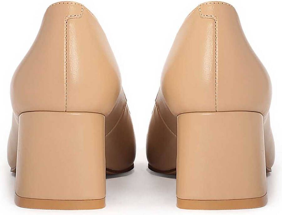 Kazar Beige leather square toe pumps