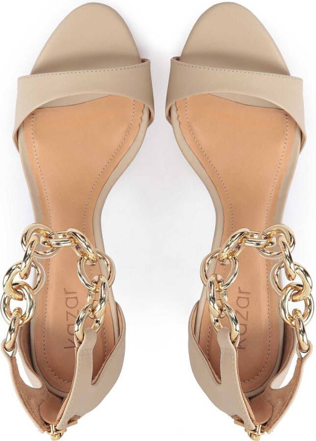 Kazar Beige leren sandalen met gouden stiletto Beige Dames - Foto 5