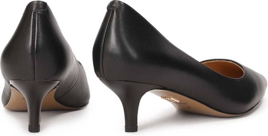 Kazar Black leather kitten pumps