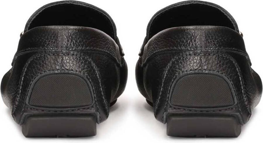 Kazar Black leather moccasins with a buckle