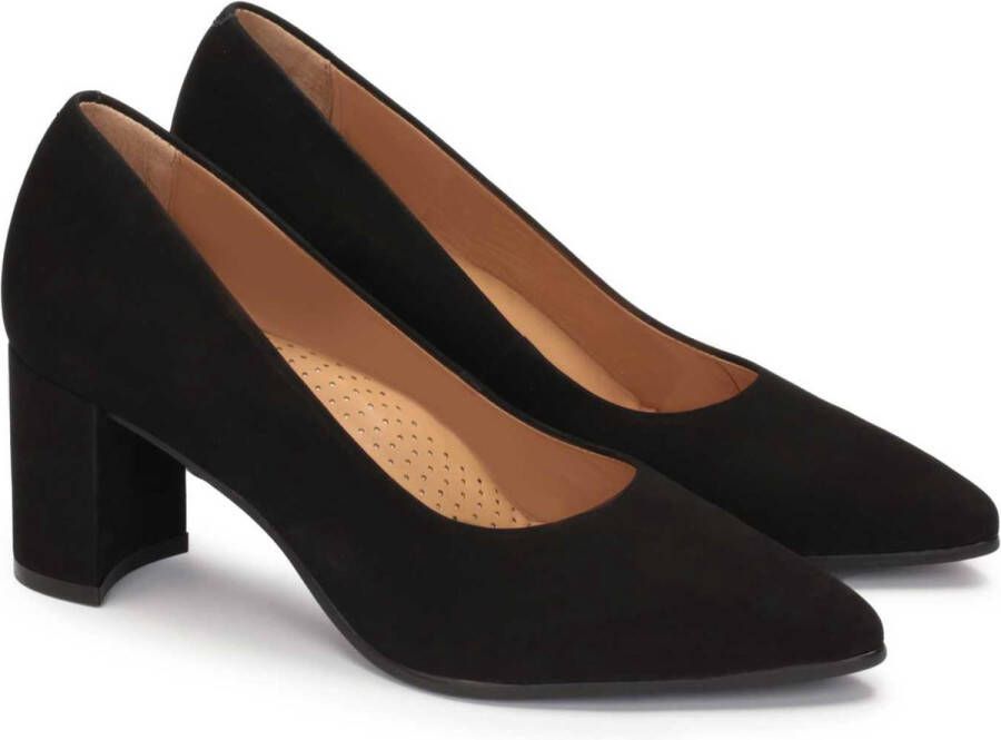 Kazar Black nubuck minimal style pumps