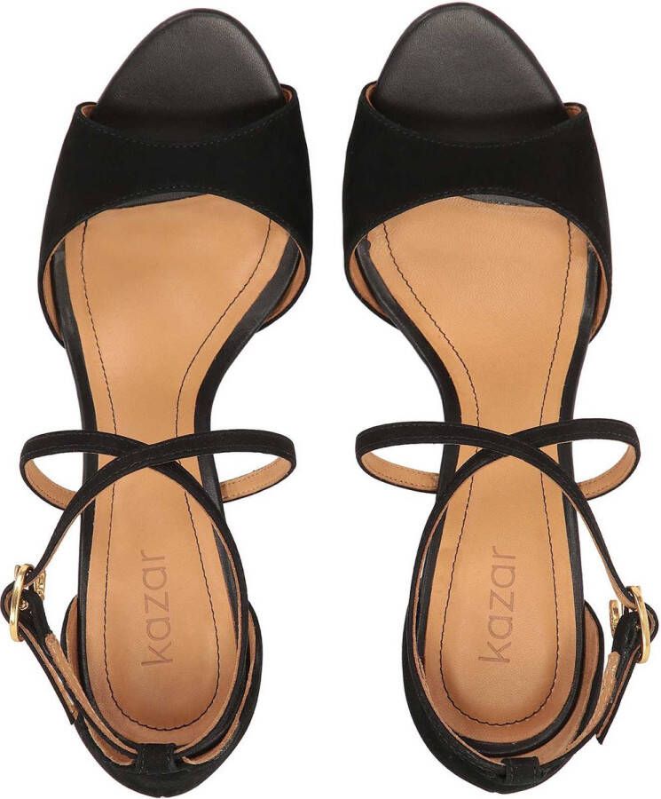 Kazar Black nubuck sandals with crisscrossing straps