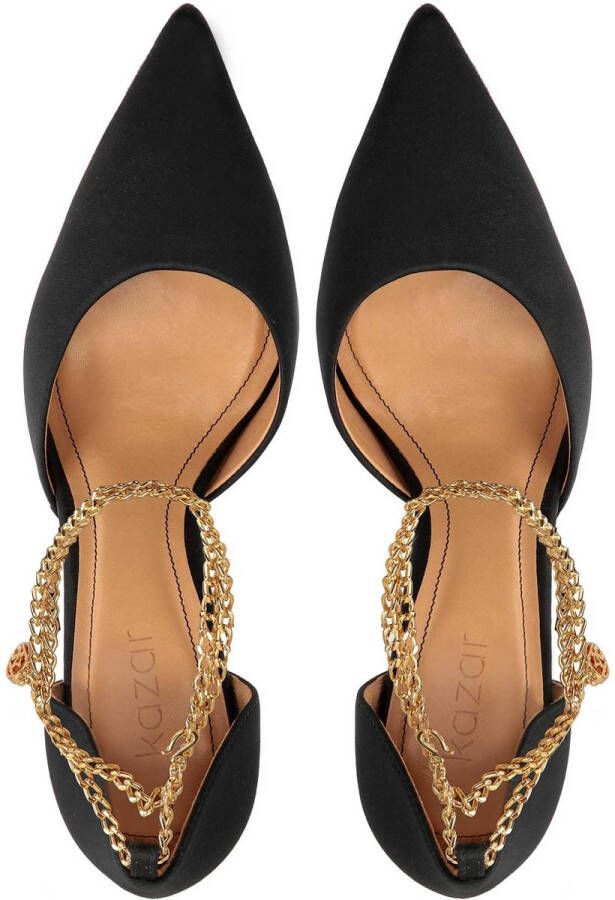 Kazar Black pumps with chain around the ankle