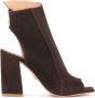 Kazar Bruine peep toe open teen stiletto booties Brown Dames - Thumbnail 5