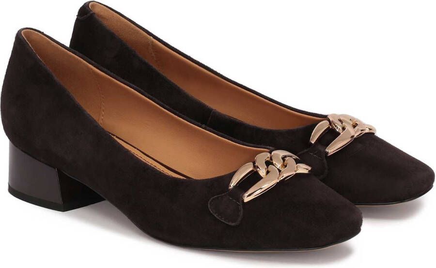 Kazar Elegante suède pumps met gouden decoratie Brown Dames - Foto 4