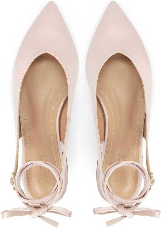 Kazar Beige stoffen pumps met een puntige neus en een open hiel Beige Dames - Foto 3