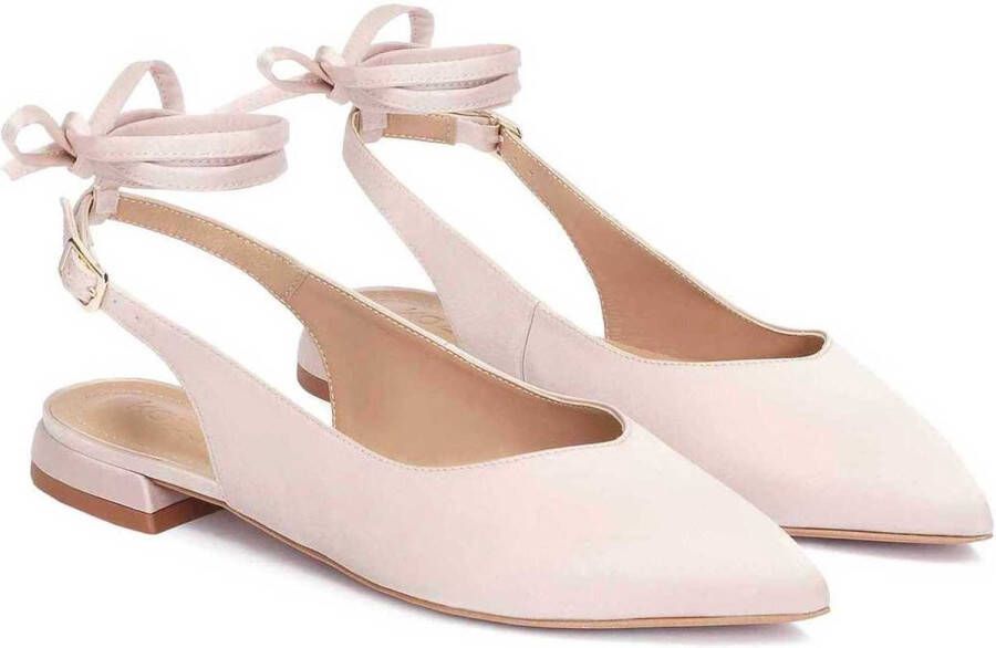 Kazar Beige stoffen pumps met een puntige neus en een open hiel Beige Dames - Foto 5