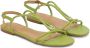 Kazar Platte leren sandalen met metalen versiering Green Dames - Thumbnail 3