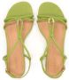 Kazar Platte leren sandalen met metalen versiering Green Dames - Thumbnail 4