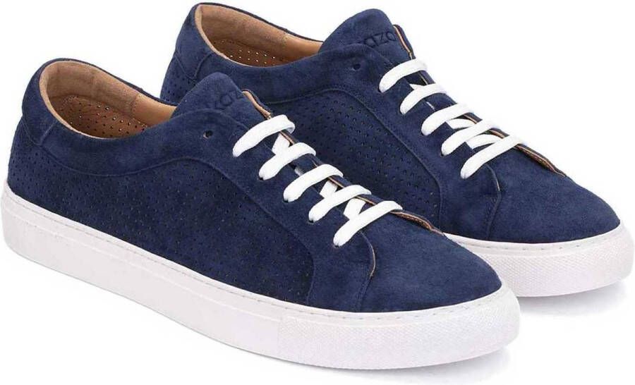 Kazar Heren marineblauwe geperforeerde sneakers