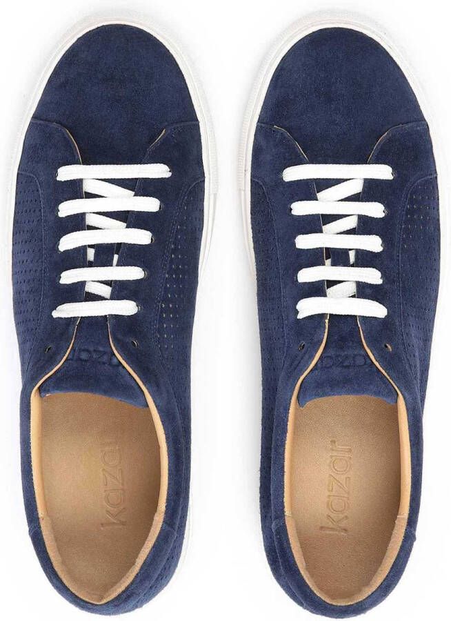 Kazar Heren marineblauwe geperforeerde sneakers