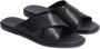 Kazar Zwarte Leren Casual Slides Black Heren - Thumbnail 3