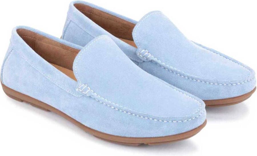 Kazar Heren slip on blauw suede mocassins