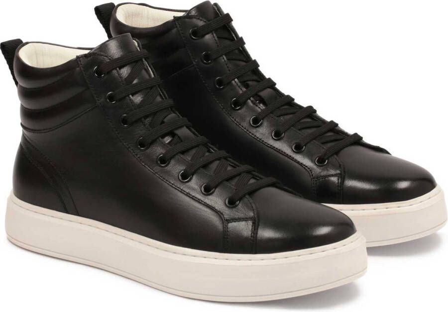 Kazar Heren sneakers van zwart leer in een moderne stijl