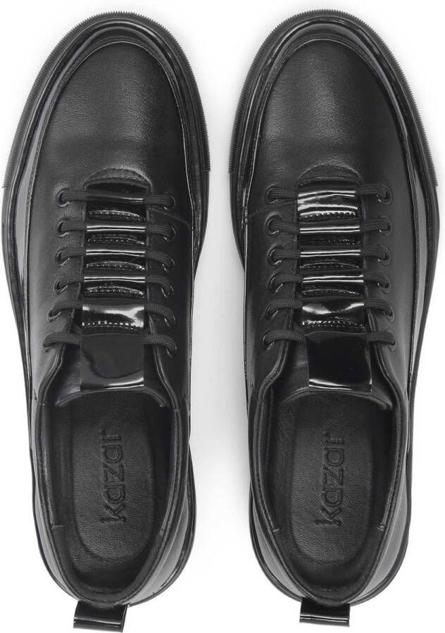 Kazar Zwarte Leren Sneakers met Elegante Inzetstukken Black Heren