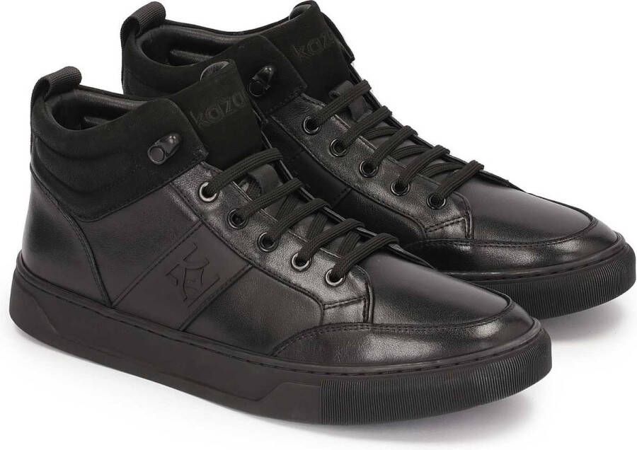 Kazar Hoge heren sneakers met vetersluiting en monogram