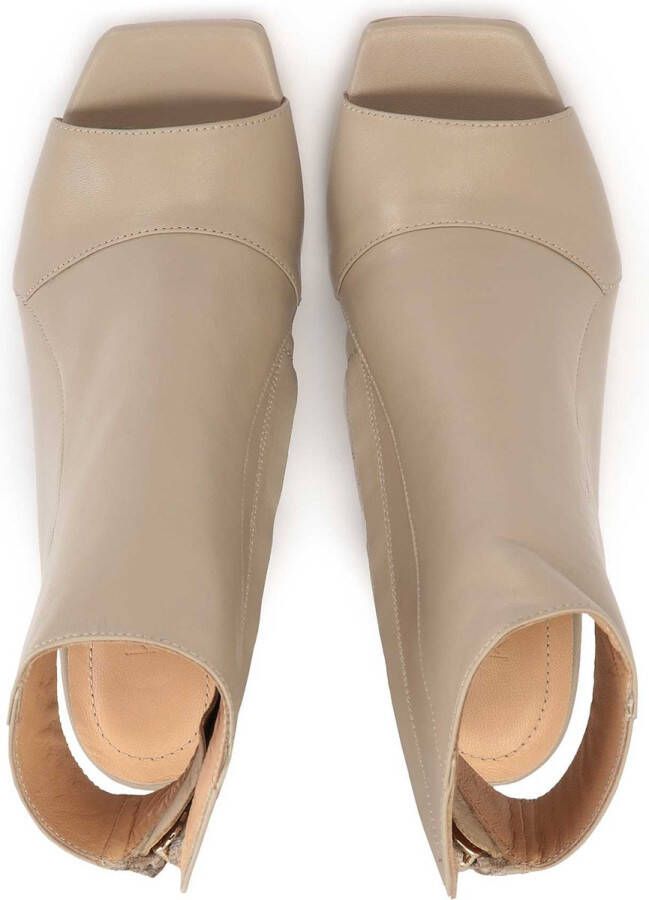 Kazar Ladies' beige peep-toe booties on a wide heel