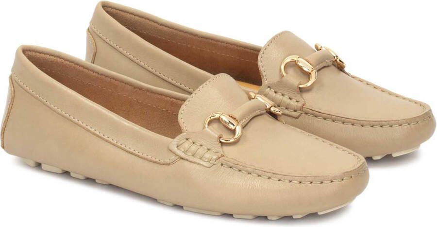 Kazar Leather moccasins with metal buckle
