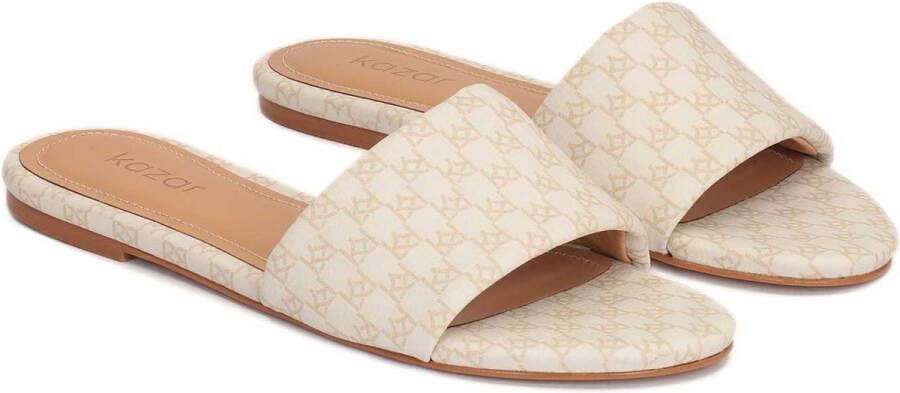 Kazar Leather mules with fine print