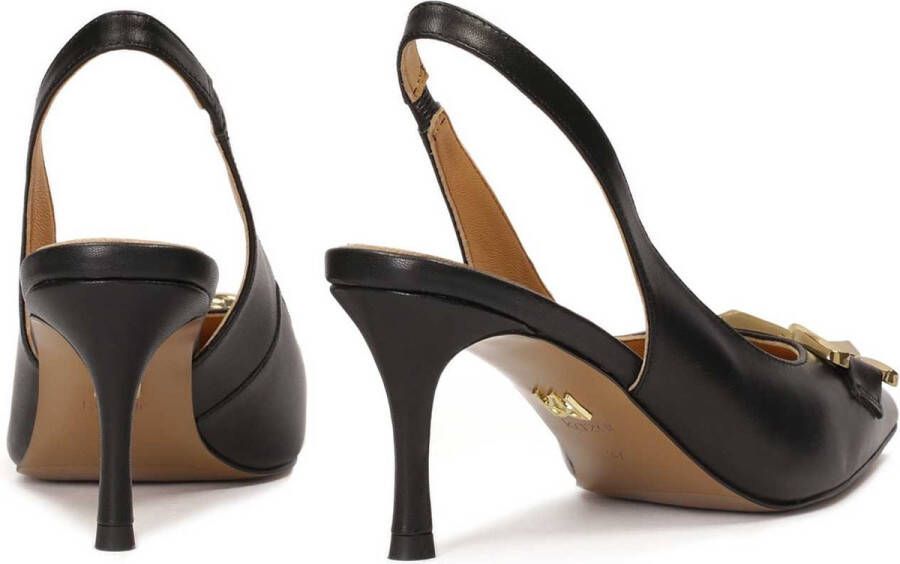 Kazar Leather pumps with an open heel