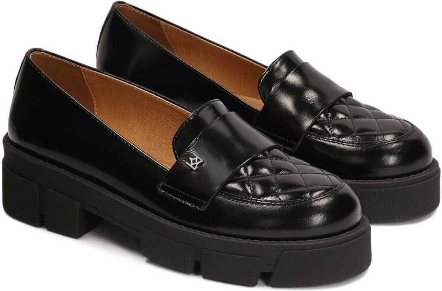 Kazar Leather slip-on half shoes with quilting