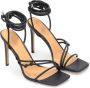 Kazar Geveterde leren sandalen met decoratieve knopen Black Dames - Thumbnail 5