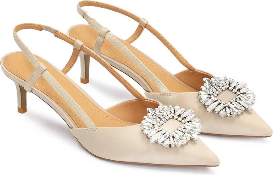 Kazar Dames luxueuze trouwdag pumps met lage hak Beige Dames - Foto 5