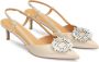 Kazar Dames luxueuze trouwdag pumps met lage hak Beige Dames - Thumbnail 5