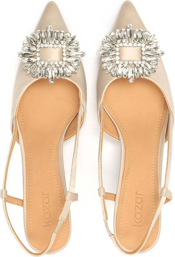 Kazar Dames luxueuze trouwdag pumps met lage hak Beige Dames - Foto 8