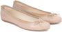 Kazar Nude leren ballerina's met strik en metalen label Beige Dames - Thumbnail 4