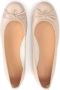 Kazar Nude leren ballerina's met strik en metalen label Beige Dames - Thumbnail 5