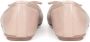 Kazar Nude leren ballerina's met strik en metalen label Beige Dames - Thumbnail 12