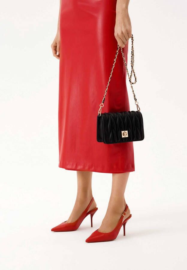 Kazar Red leather pumps with an uncovered heel