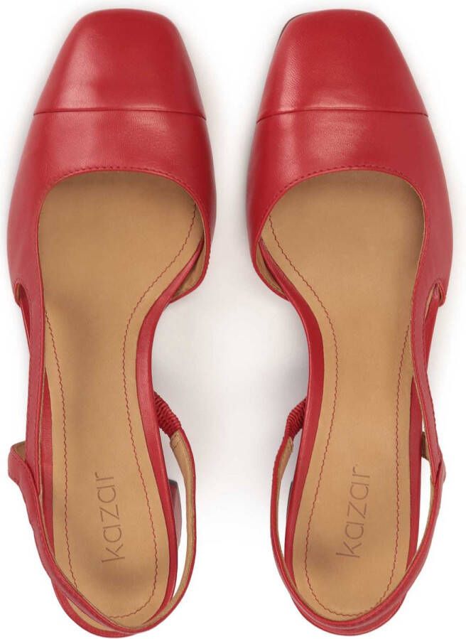 Kazar Red pumps with an uncovered heel