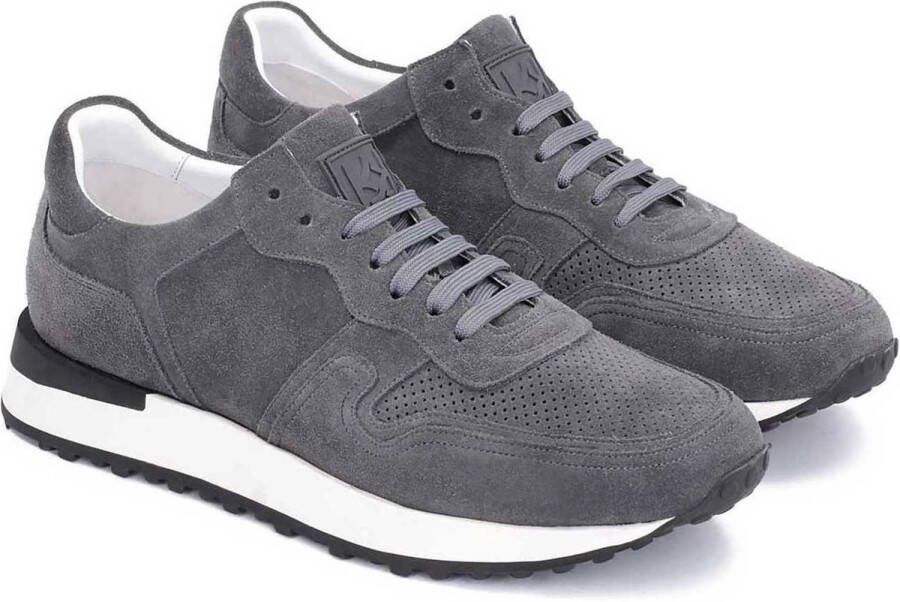 Kazar Chaussures de sport en daim gris pour hommes avec une semelle surélevée - Foto 3