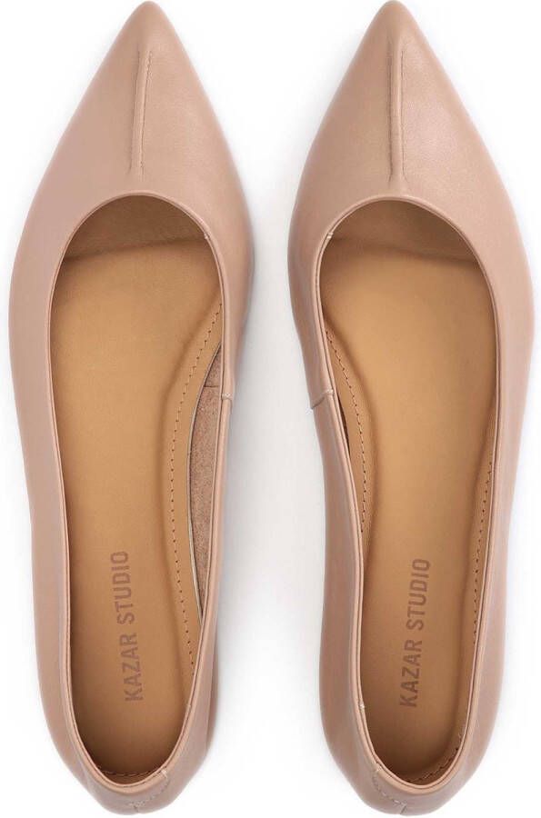 Kazar Studio Beige leather ballerinas in full grain leather